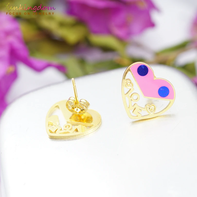 Yunkingdom love heart милые модные Ювелирные наборы для женщин из нержавеющей стали кулон