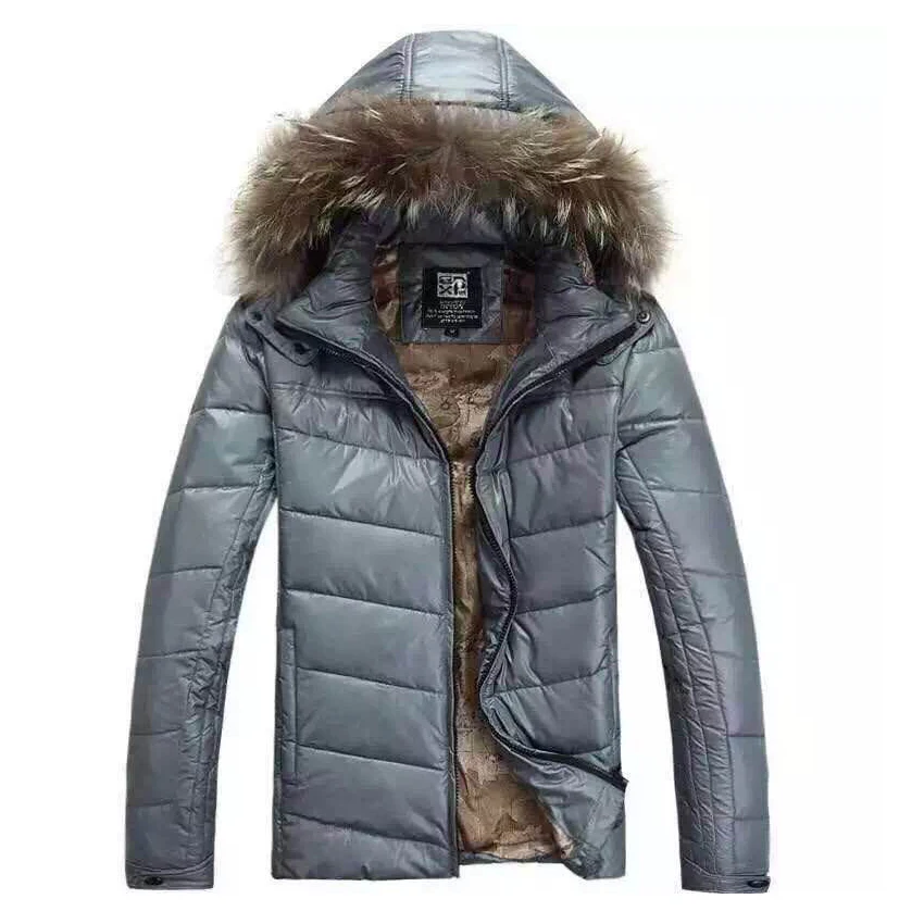 Бесплатная доставка 2018 Новая зимняя мужская повседневная пуховая однотонная