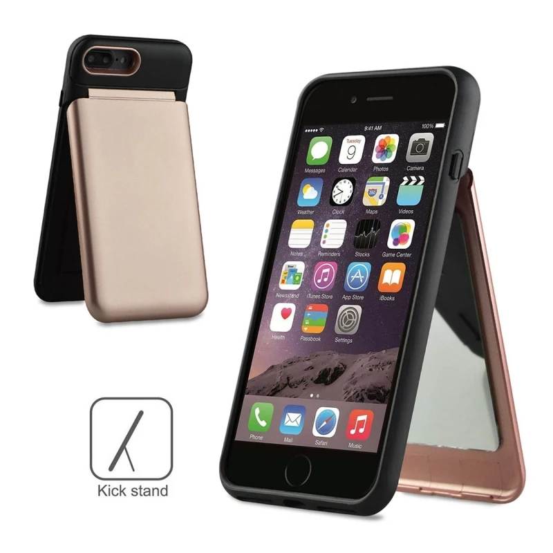 Для iPhone XS &amp X TPU + PC Многофункциональный защитный чехол с держателем и слотом для