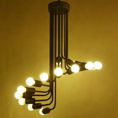 売却 北欧レトロ鍛造鉄工業シャンデリア近代美術館階段スパイラル形状のためのカフェバーレストランのリビングルーム