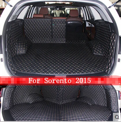 Хорошее качество! Специальные коврики для багажника на заказ KIA Sorento 5 сидений