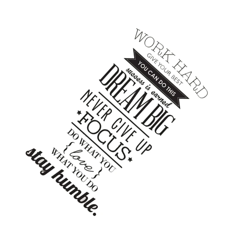 

WORK HARD DREAM BIG Quote Wall Sticker Office Inspirational Decal Removable PVC
