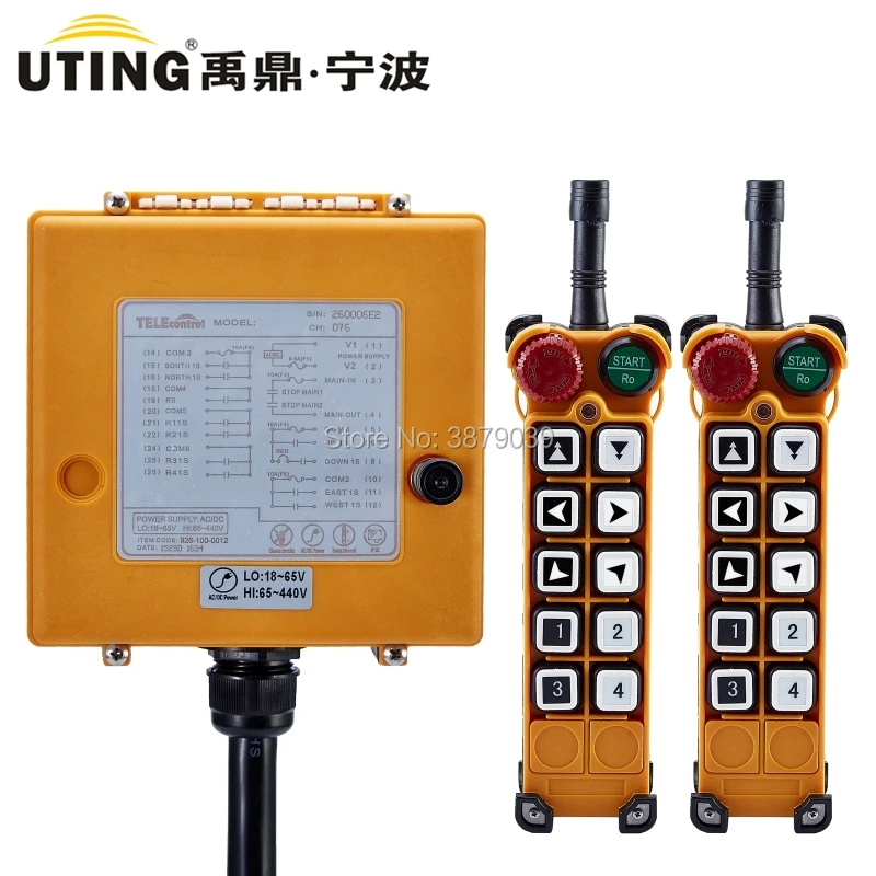 

UTING CE FCC F26-B2 (2 Transmitter+1 Receiver) Industrial Wireless Radio Single Speed 10 Keys Crane Remote Control for Crane