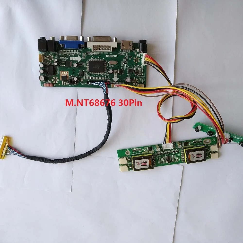 Комплект для M190EN03 V3 плата контроллера драйвер HDMI LVDS 4 лампы DVI VGA DIY M. NT68676 30pin 1" 1280X1024 экран монитора