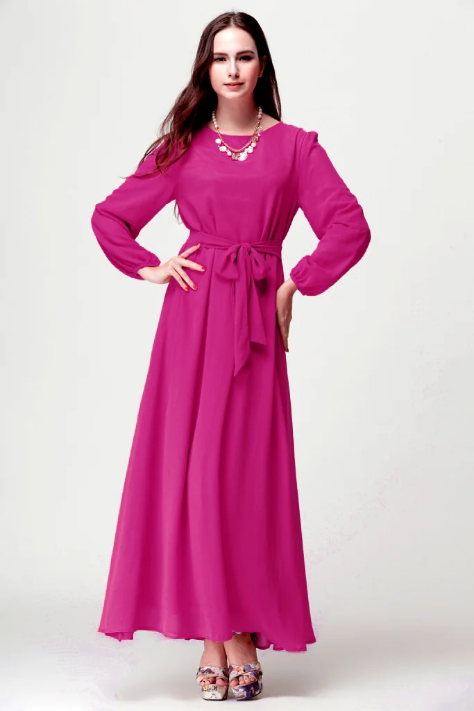 Purple 2001Burst продает дамы черный Абая в Дубае женщины burqa высокое качество шифон Женщины burqa Платье макси с длинным рукавом Женщины burqa - Цвет: Purple