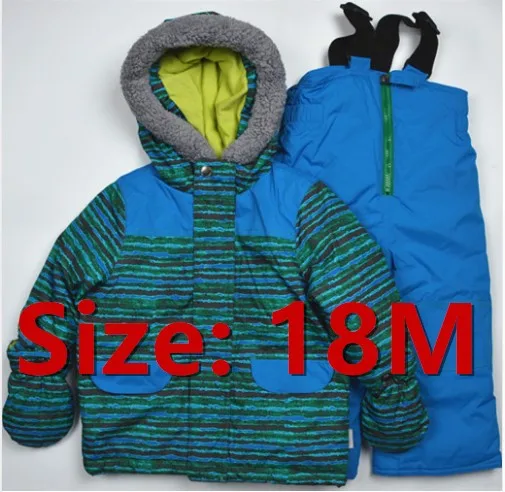 Bib child 18 Новое Full-30 толстый детский лыжный костюм комплект утолщение Водонепроницаемый мужской женский морозостойкий Верхняя одежда с защитой от ветра, костюм-двойка - Цвет: Bib child 18