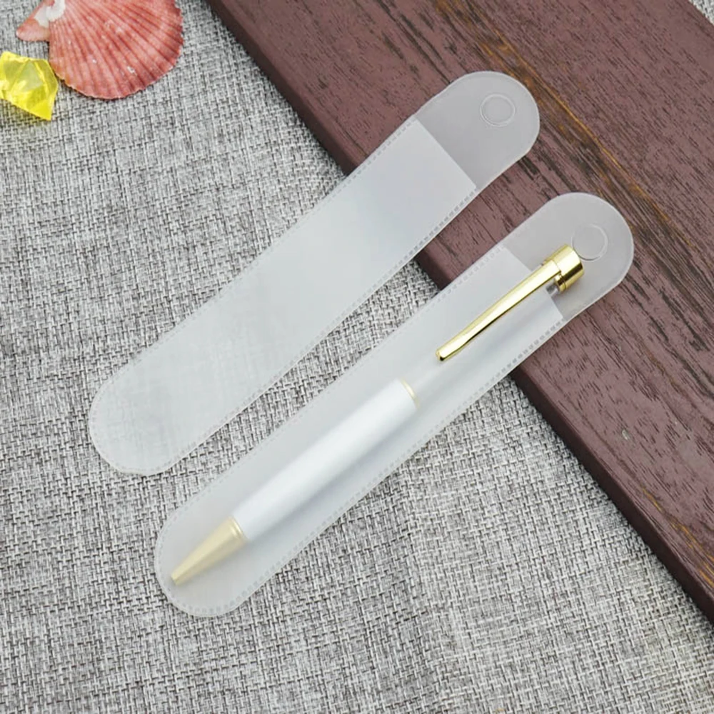 10 шт./лот Пластиковый Круглый матовый полупрозрачный пенал однотонная ручка