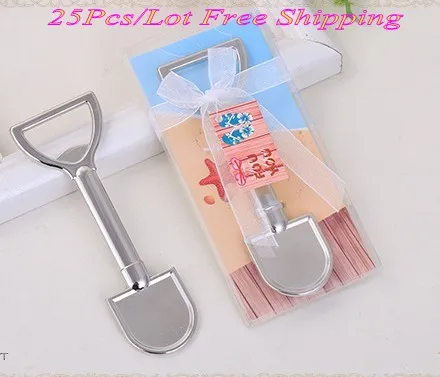 (25 шт./лот) садовые Тематические Свадебные сувениры из лопаты открывалка для