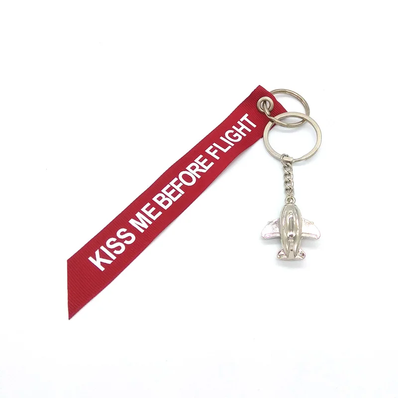 ribbon kiss Металлический маленький брелок «Самолет» розовая девушка Поцелуй меня перед полетом стюардесса капитан Летающий брелок Женская сумка Подвеска - Цвет: ribbon kiss