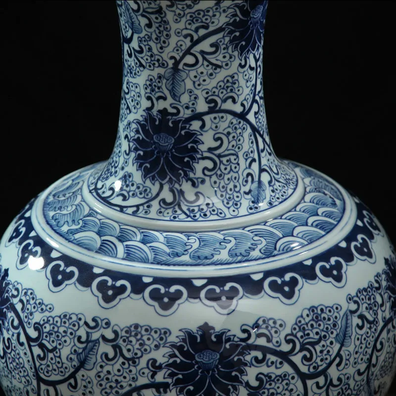 Традиционные китайские антикварные сине-белые фарфоровые цветочные вазы Декор