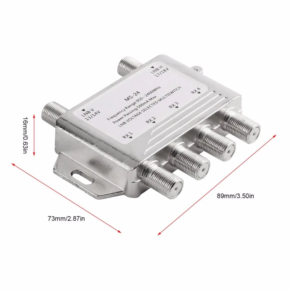 Мини Портативный 2x4 спутниковый сигнал Multiswitch LNB напряжение выбрано 950 2400 МГц