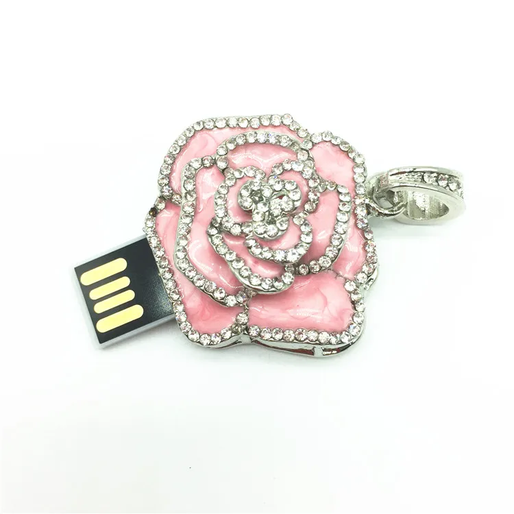 Хит продаж 2020 USB флеш накопитель с цветными розами и цветами 64 ГБ 32 16 8 4 Гб