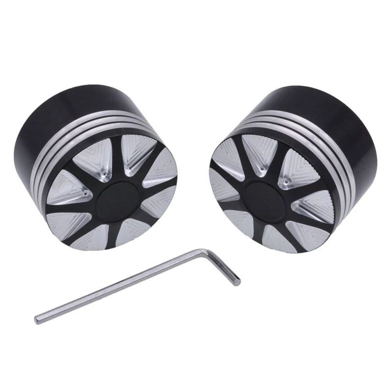 1 пара Черный ЧПУ Стайлинг передняя ось Гайка Крышка Болт для Harley Touring Softail Road King