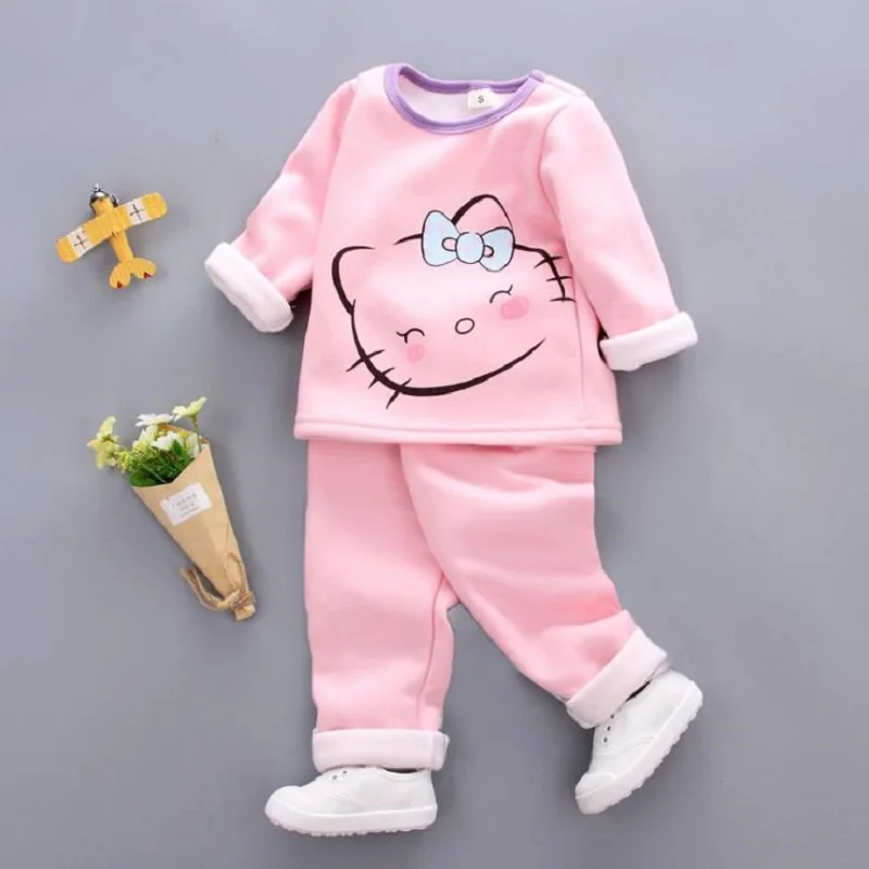 Одежда для девочек осенне зимний спортивный костюм с рисунком кролик и hello kitty