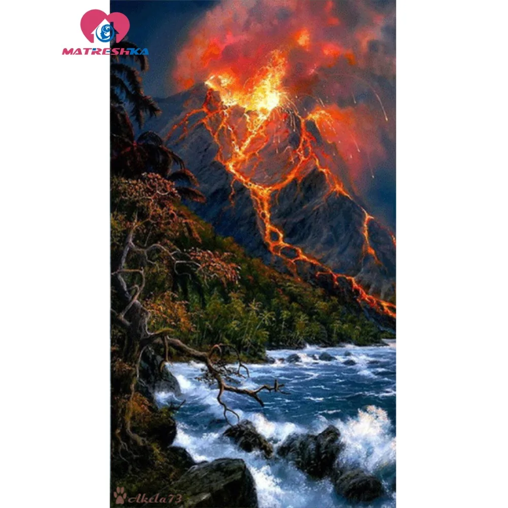 Алмазная вышивка Пейзаж Природа картина Стразы кристаллы 5d мозаика изображение