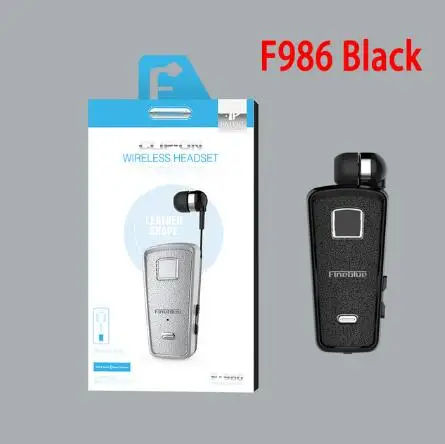 Black with box Fineblue беспроводные наушники F986 Мини Выдвижная bluetooth-гарнитура в ухо громкой связи с Micr вибрацией F910 F920 F930 F960 F980 - Цвет: Black with box
