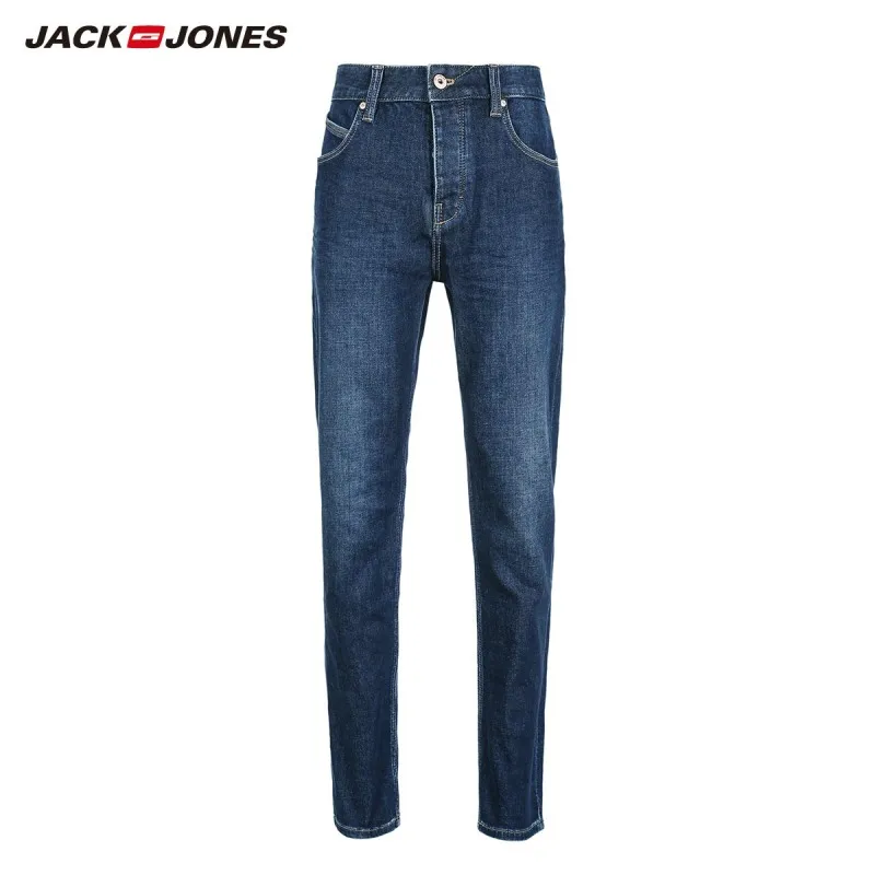 JackJones зимние мужские удобные хлопковые повседневные джинсы тонкие темно-синие