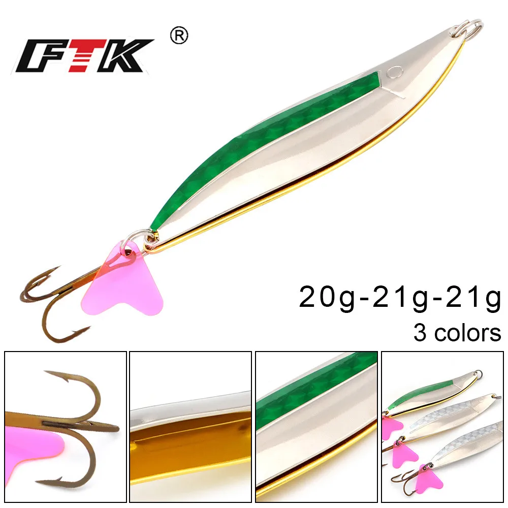 FTK 1PC 12CM Metal Sequins Fishing Lure Spoon Noise Paillette Hard Baits with 2# Treble Hook Pesca Tackle | Спорт и развлечения