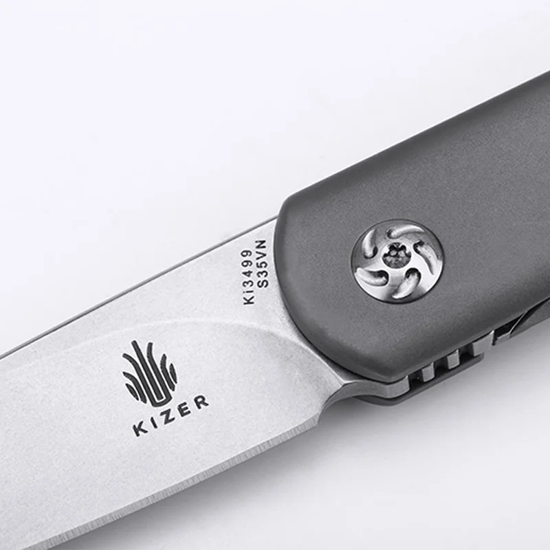 Kizer маленький карманный нож для повседневного использования Ki3499 s35vn лезвие для путешествий складное лезвие тактический Титановая рукоятка высококачественный ручной инструмент