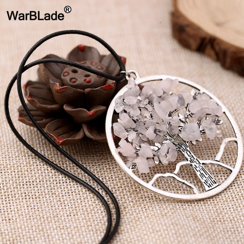 Модные радужные Подвески в виде 7 чакр с деревом жизни ожерелья из натурального