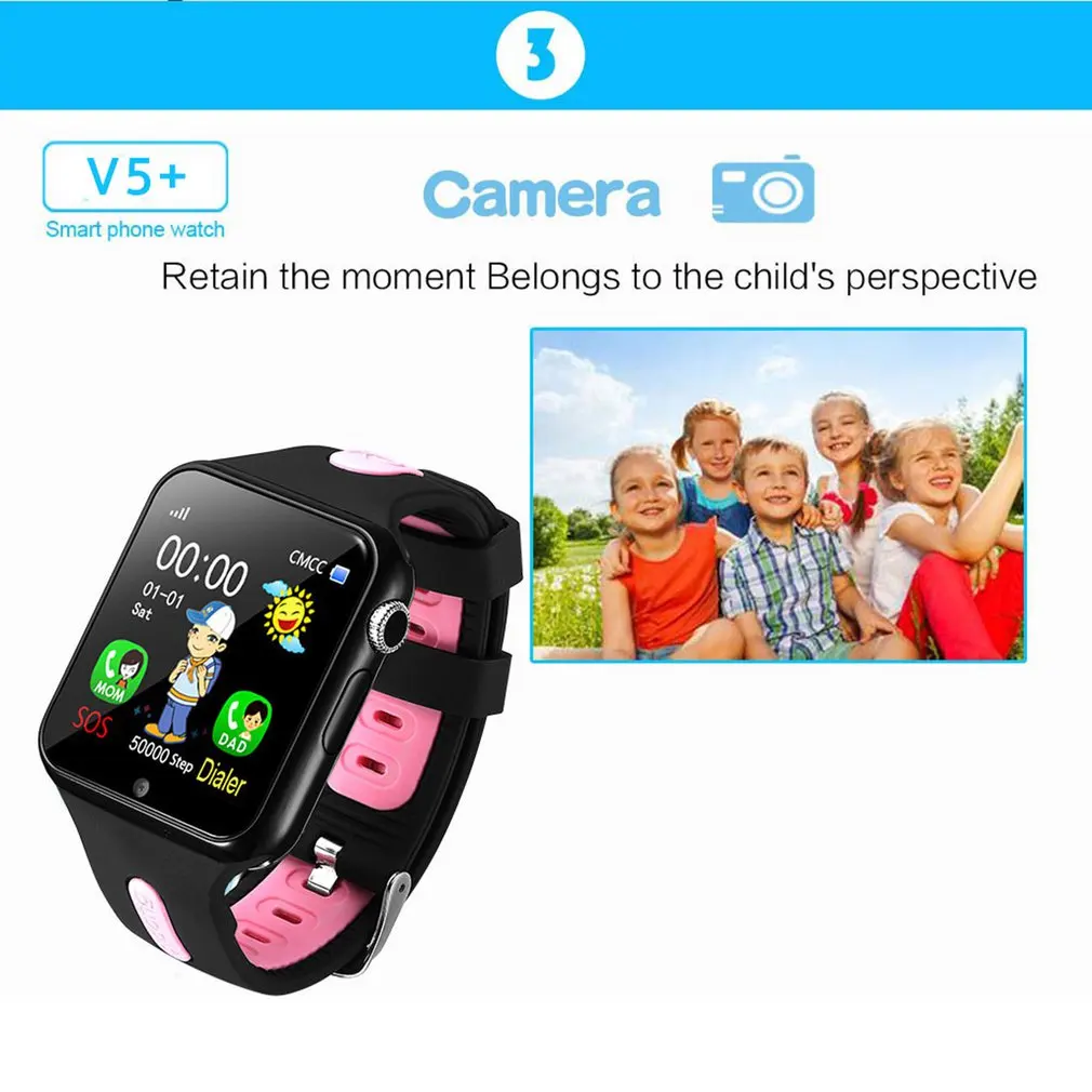 Новые смарт-часы V5 + с сенсорным экраном для детей водонепроницаемые фотосессии