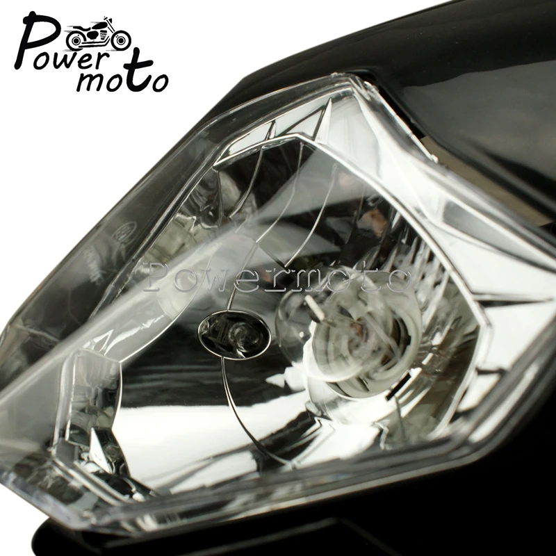 Универсальный Мотокросс 12V 35W Черный фар эндуро передние фары для SX EXC Yamaha WR TTR Honda CR