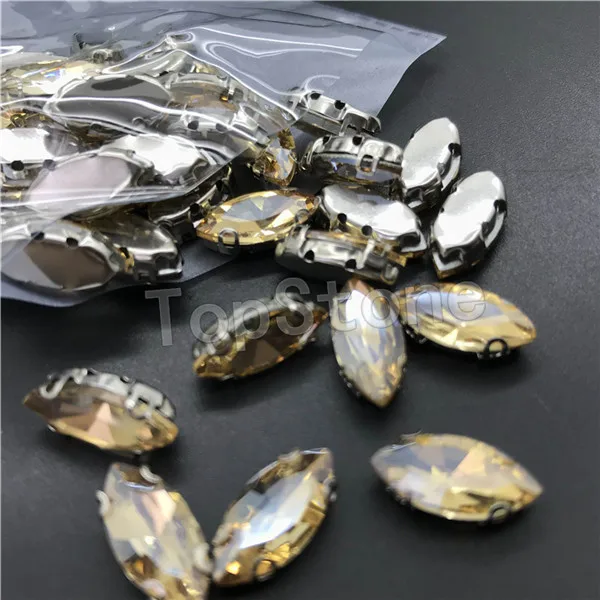 gold champagne Пришить лошадь глаз D коготь стразы смешанные цвета Navette пришить Стекло, кристалл, камень diy для платья/сумки - Цвет: gold champagne