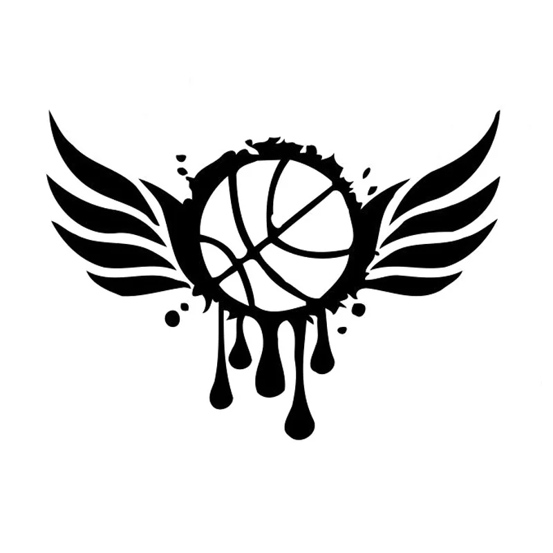 

Виниловая наклейка на автомобиль, 17 см х 12,4 см, баскетбольные крылья, черный/серебристый, S3-6287