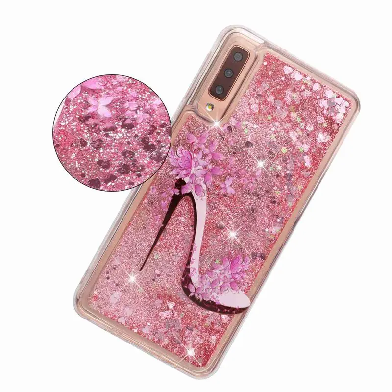 Phone Case For Samsung Galaxy A3 A5 A8 A6 Plus A7 A9 Protective Shell Glitter Quicksand Transparent A750 Back Cover Soft TPU |