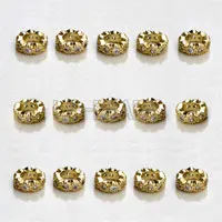 Gold 20 шт./лот прозрачные вставки из циркония Rondelle разделитель для бусин в форме диска 6 мм 8 мм 10 мм топ Обворожительные украшения из бусин; - Цвет: Gold