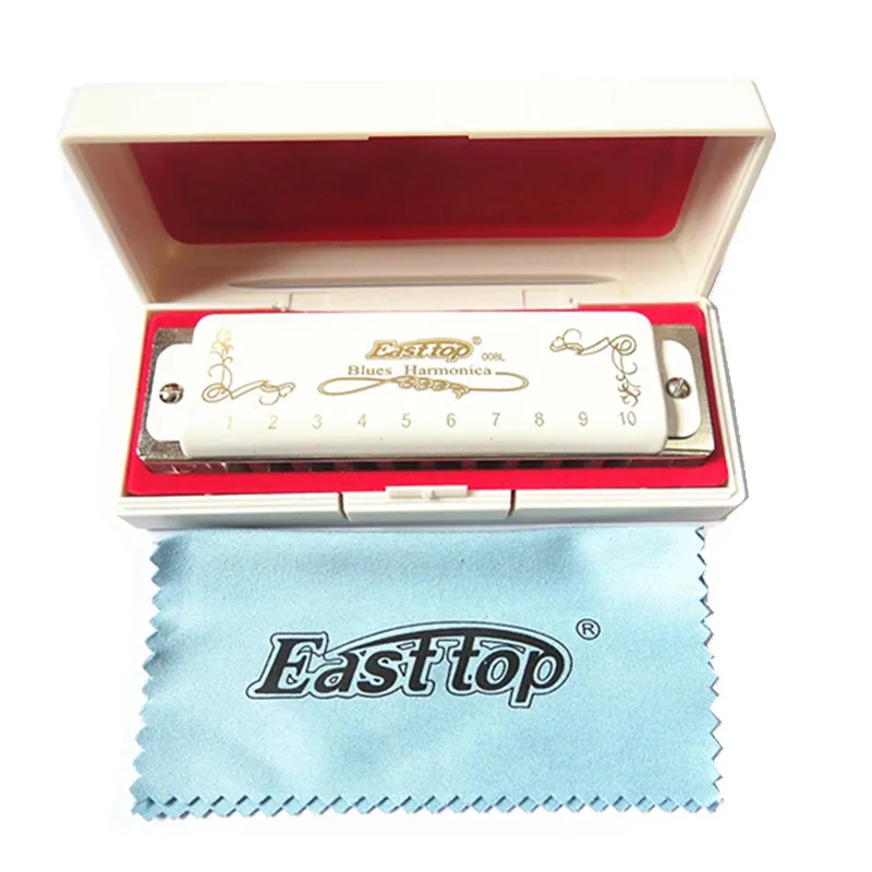 Easttop 10 отверстий профессиональная гармоника Diatonic Bluetooth Harp ключ A/B/C/D/E/F/G T008L белый