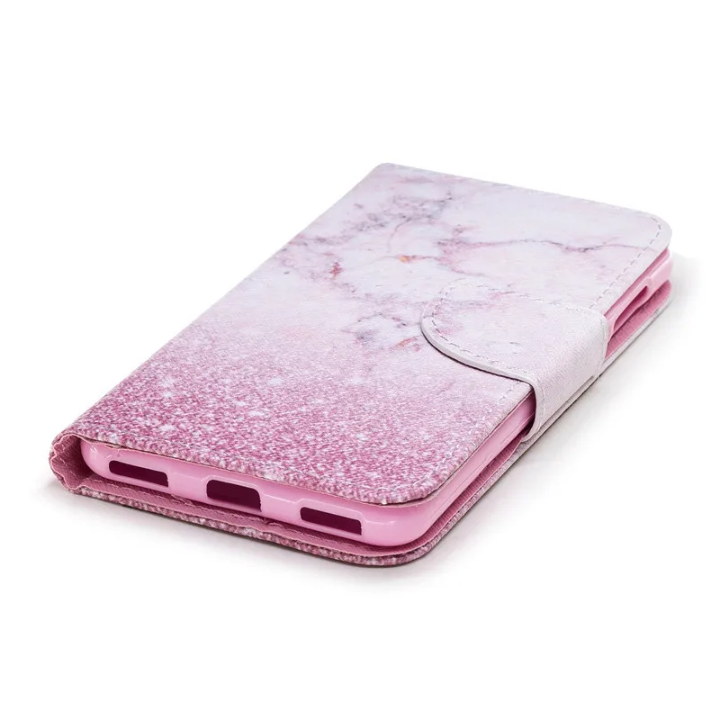 

Wekays For Huawei Y5 2017 Case Cute Cartoon Flower Leather Flip Fundas Case For Coque Huawei Y6 2017 Cover Stand Phone Case Capa