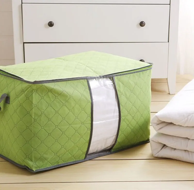 

Bamboo charcoal storage bag Quilt storage case Bedding organizer Portable Organizer Non Woven Underbed Pouch Storage Box