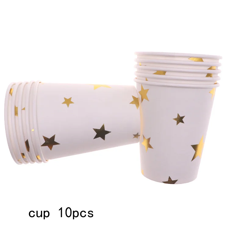 20 шт день рождения поставки фольга золото серебро звезда детское украшение душевой кабины НАБОР БУМАЖНАЯ емкость для трубочек чашка Свадебные украшения