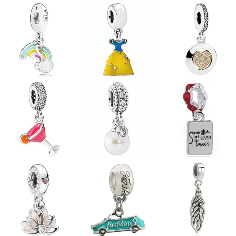 Простой стиль эмаль Радуга Любовь Сердце цветок Корона Подвеска Микки мауз