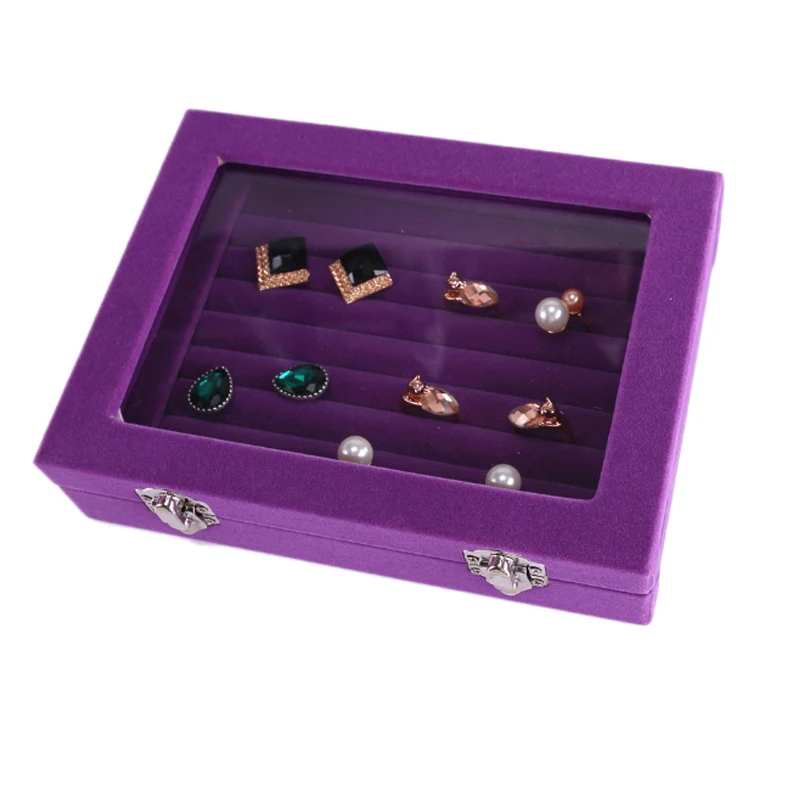 Size 20*15*4.5CM Ring Jewelry Box Glasses With Lid Ring Storage Box Stand Earrings Box Earring Jewelry Accessories Display Rack