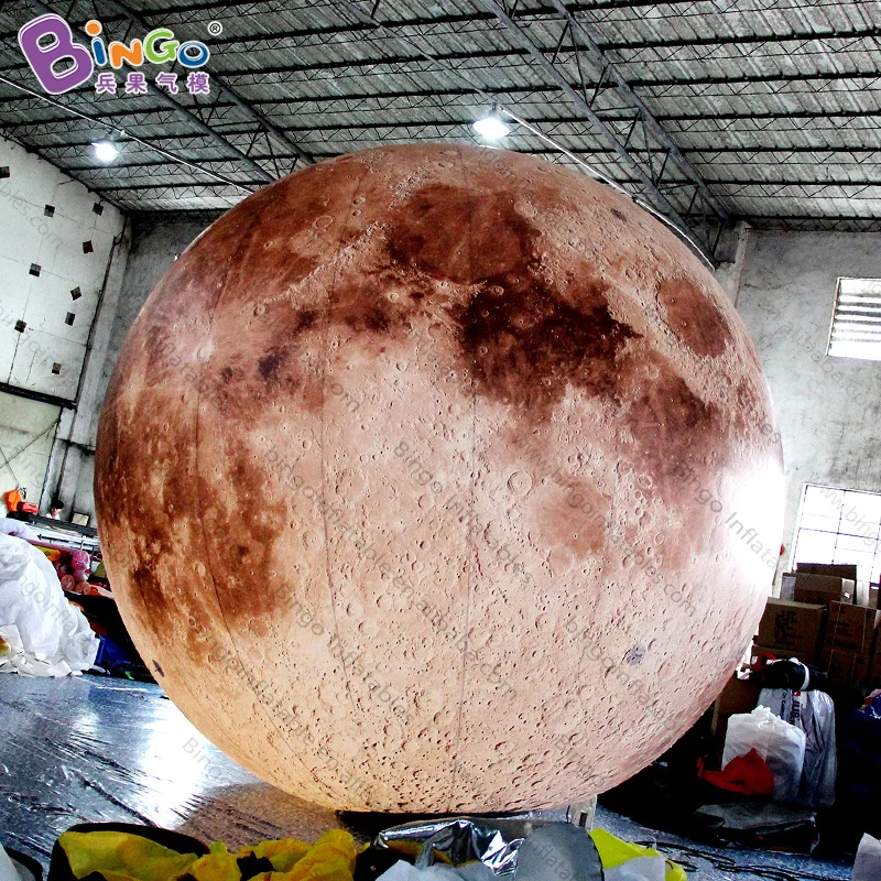 

Free delivery LED lighting 4M inflatable Moon balloon customized inflatable planet model with light for party decoration toys