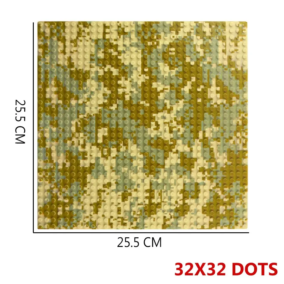 

32*32 dots Military Camouflage Base Plates DIY Building Blocks Soldiers Figures Display Baseplate Parts for Army ww2 Bricks
