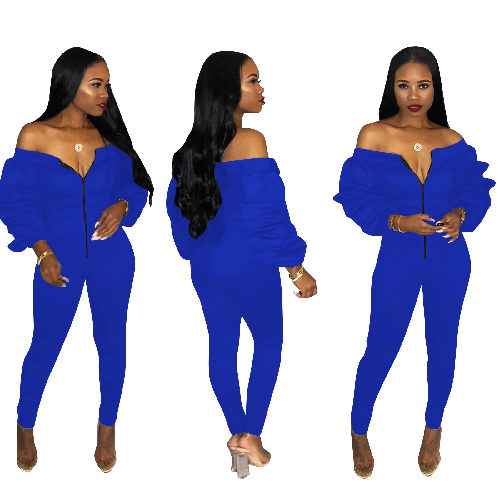 Зимние женские длинные рукава с открытыми плечами длинные брюки тощие bodycon сексуальные комбинезоны леди клубный вечерний комбинезон Модный комбинезон 3xl M277