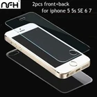 NFH 2 шт. передняя + задняя задняя панель из закаленного стекла для iPhone 5, 5S, 6, 6 s, 7 plus, 4, защитная пленка для экрана, стекло для SE 6, 7, стекло