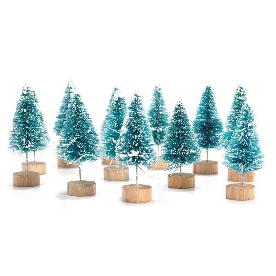 Новые 12 шт DIY елки маленькие сосны мини-деревья, размещенные в настольные, Декор дома, рождественские украшения