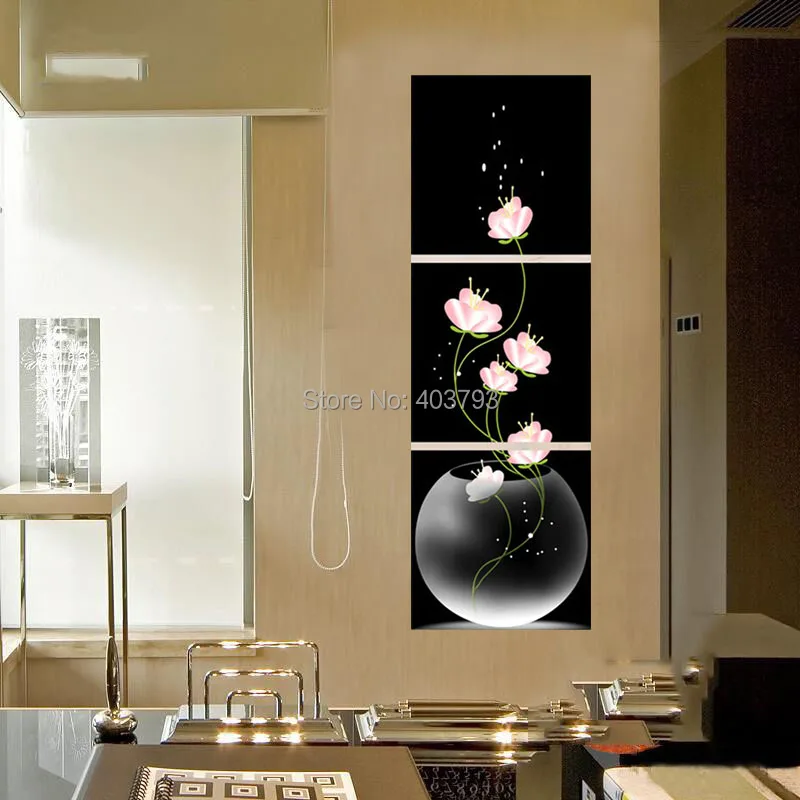 3 Pcs Black And Red Printed Painting Modern Abstract Oil On Canvas For Living Room Wall Art Picture | Дом и сад