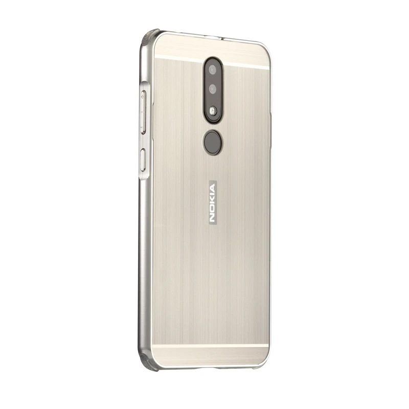 Silver Роскошный металлический каркас бампер чехол для Nokia X5 X6 матовая акриловая жесткая задняя крышка из ПК для Coque Nokia 5,1 6,1 Plus чехол Coque X6 X5 - Цвет: Silver