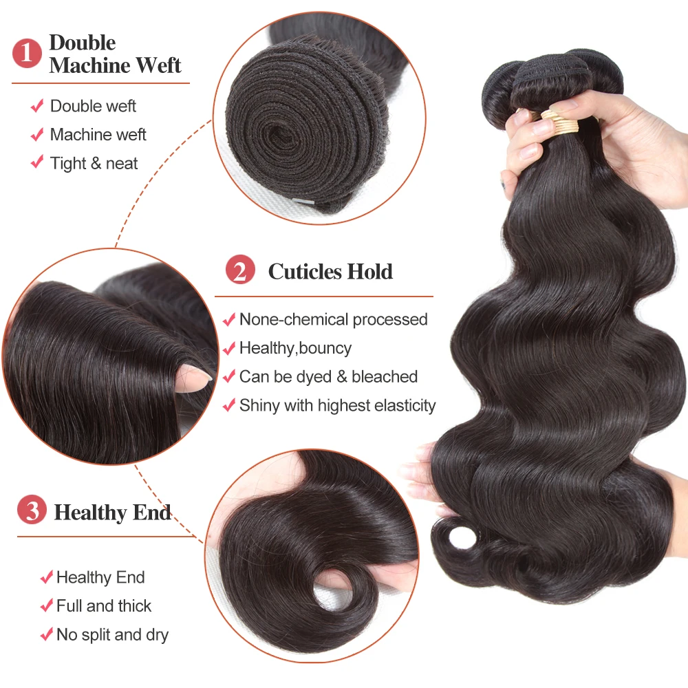 Allrun бразильские волосы переплетения пучки с кружевной фронтальной не Реми