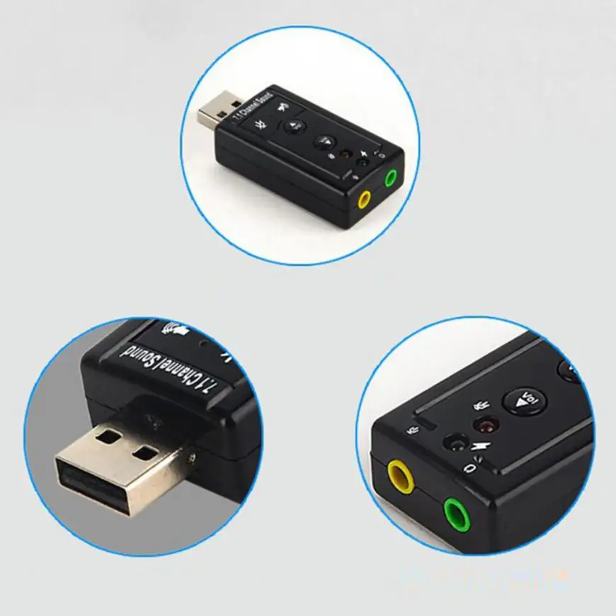 Портативный Аудио Адаптер Usb 7,1 канал Esternal 3D usb звуковая карта аудио интерфейс Звуковая карта адаптер ПК ноутбук карты Адаптеры