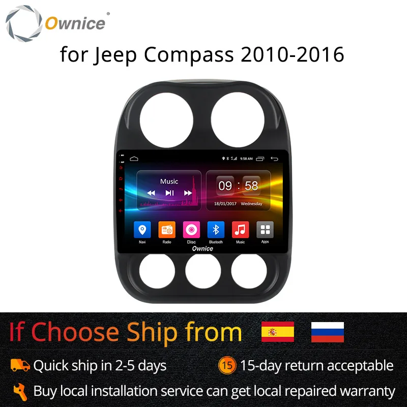 Ownice K1 K2 10 1 &quotOcta Core Android 8 автомобильный проигрыватель с радио и GPS для Jeep Compass 2010 2016