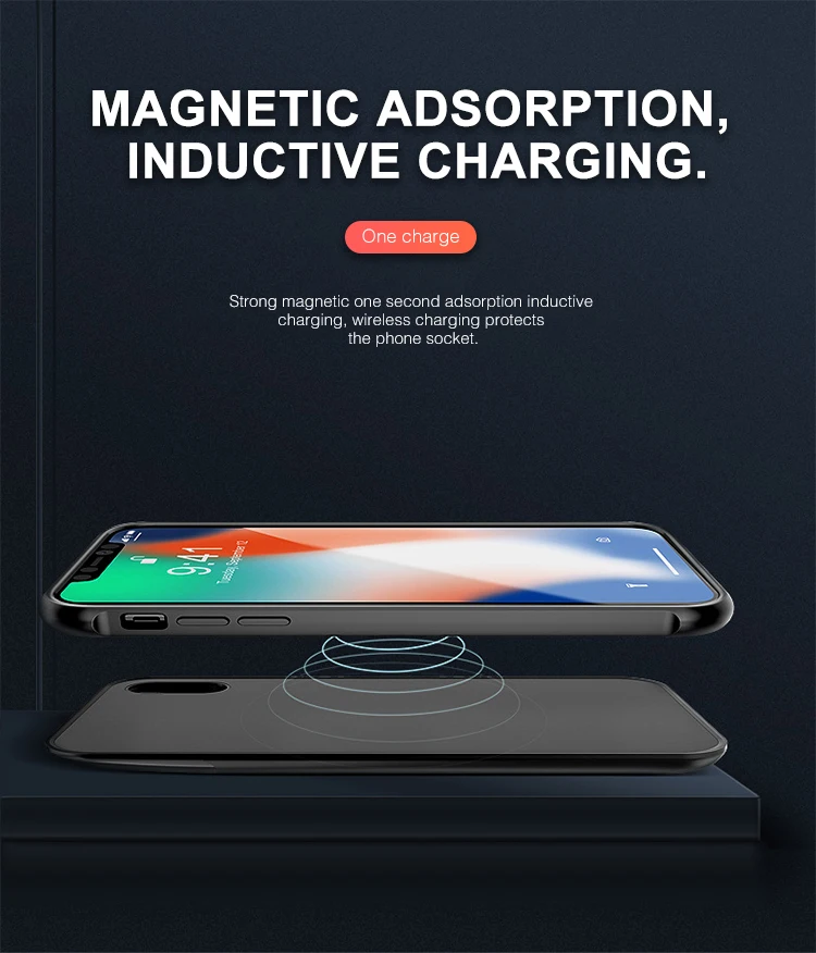 Чехол для зарядного устройства для iPhone XS MAX XR XS X, отдельный чехол для аккумулятора, беспроводной зарядный внешний аккумулятор, светодиодный чехол с цифровым дисплеем
