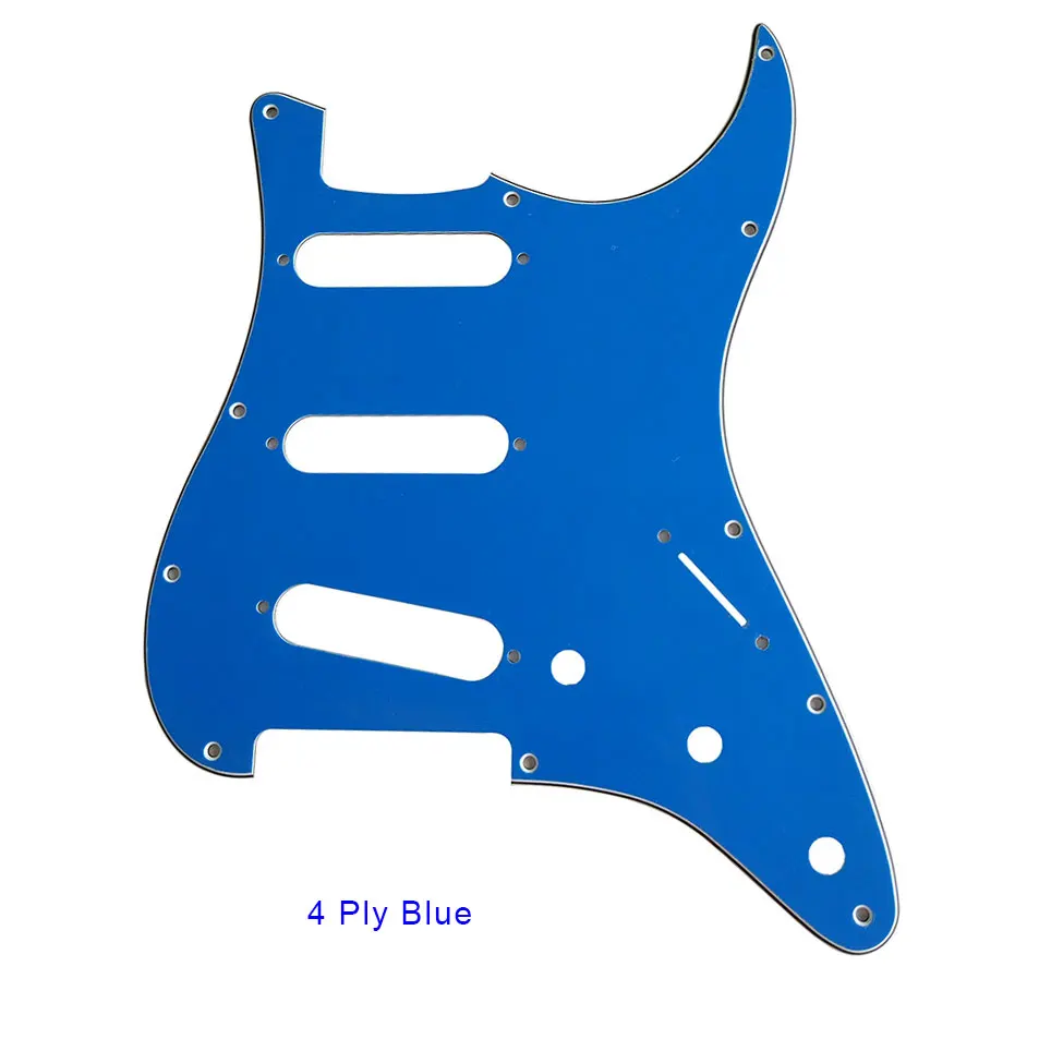 Pleroo Custom Guitar Pickguard-для США \ Мехико Fd Stratocaster 72' 11 винтовое отверстие Стандартный St царапина пластина Многоцветный выбор - Цвет: 4Ply Blue