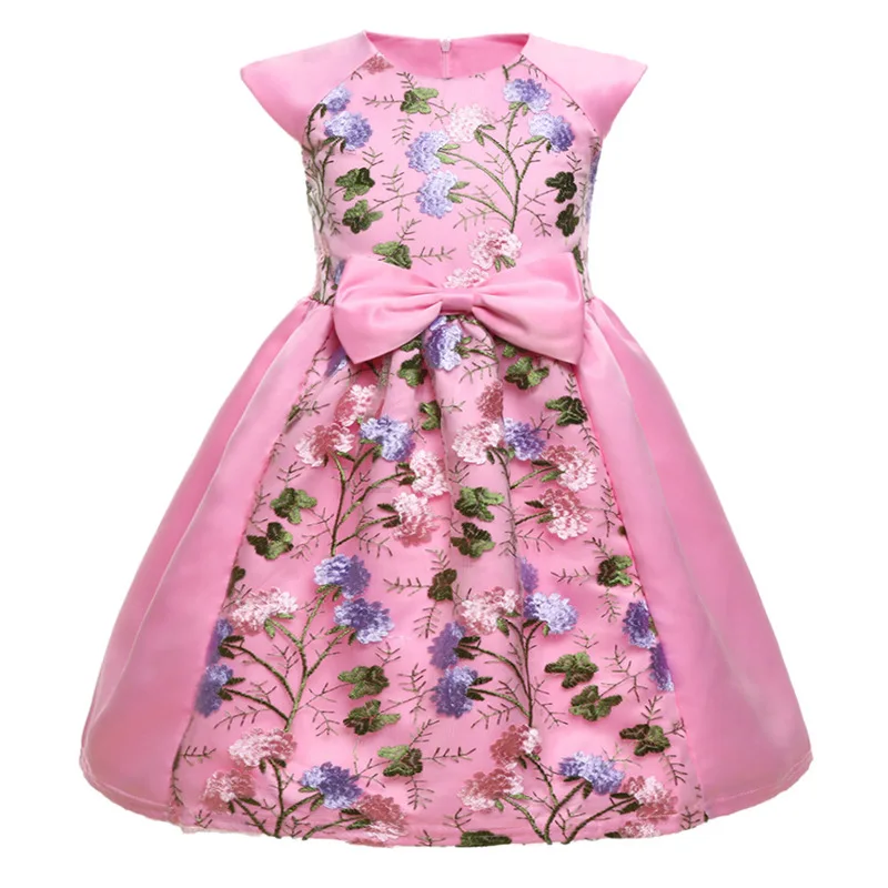 AiLe Rabbit Kids Dresses For Girls Frocks Wedding Party Floral Evening Dress 2 Color Baby Girl Princess Ins Vestido Ball Gown | Детская