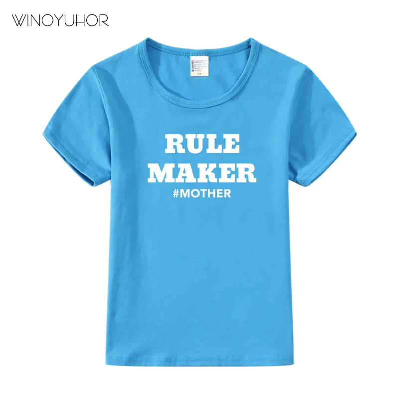 Футболка с принтом Mommy Make Rules I Break футболка для мальчиков и девочек детская одежда